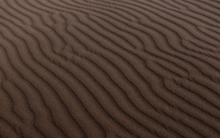 4k, areia texturas onduladas, areia marrom, texturas 3d, areia de fundo, areia ondulada de fundo, areia texturas, fundo com areia
