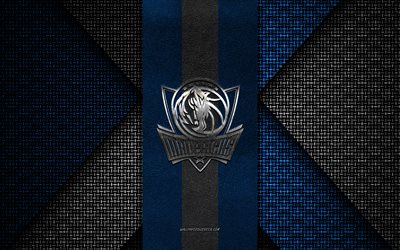 Dallas Mavericks, NBA, blue knitted texture, Dallas Mavericks logo, American basketball club, Dallas Mavericks emblem, basketball, Dallas, USA