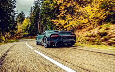 4k, Bugatti Chiron Profilee, 2022, rear view, exterior, hypercar, luxury supercars, blue Bugatti Chiron, Chiron tuning, swedish sports cars, Bugatti