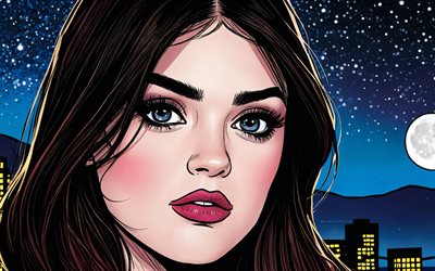 4k, Lucy Hale, artwork, american actress, abstract art, american stars, movie stars, Lucy Hale Art, popular actress, Lucy Hale 4K