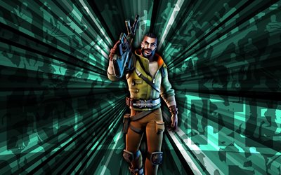 4k, carlos, antecedentes de rayos turquesa, piel de carlos, carlos fortnite, arte abstracto, piel fortnite carlos, personajes de fortnite, fortnita, arte creativo