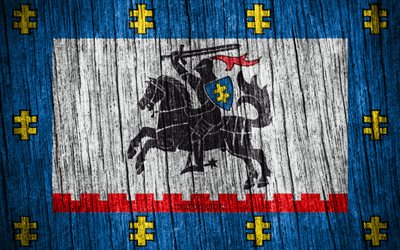 4k, パネヴェジースの旗, パネヴェジースの日, リトアニアの郡, 木製テクスチャ フラグ, パネヴェジース, リトアニア
