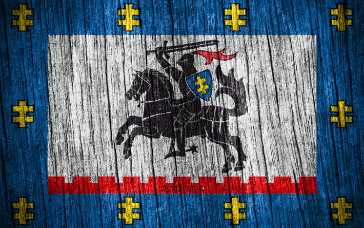 4k, bandera de panevezys, día de panevezys, condados lituanos, banderas de textura de madera, condados de lituania, panevezys, lituania