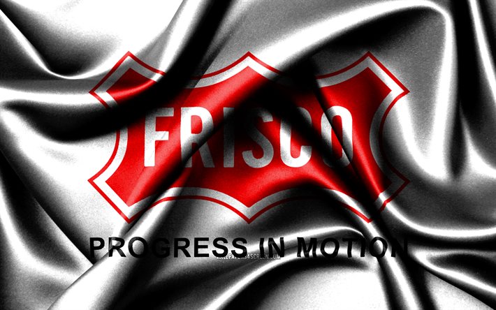Frisco flag, 4K, american cities, fabric flags, Day of Frisco, flag of Frisco, wavy silk flags, USA, cities of America, cities of Texas, US cities, Frisco Texas, Frisco