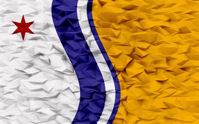 Flag of South Bend, Indiana, 4k, American cities, 3d polygon background, South Bend flag, 3d polygon texture, Day of South Bend, 3d South Bend flag, American national symbols, 3d art, South Bend, USA