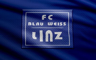 logotipo de tela de bw linz, 4k, fondo de tela azul, bundesliga austriaca, bokeh, fútbol, logotipo de bw linz, fútbol americano, bw linz emblema, fc blau weiss linz, club de fútbol austriaco, bw linz fc