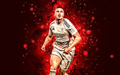 franjo ivanovic, 4k, néons rouges, benfica fc, primeira liga, footballeurs croates, franjo ivanovic 4k, football, liga portugal, benfica, sl benfica, franjo ivanovic benfica