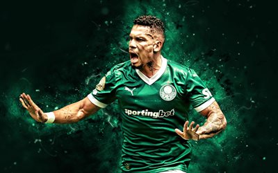 paulinho, 4k, luzes de neon verdes, palmeiras fc, serie brasileira a, jogadores de futebol brasileiros, paulinho 4k, futebol, palmeiras, paulo henrique sampaio fiho, se palmeiras, paulinho palmeiras