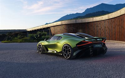 2025, bugatti brouillard, 4k, vista trasera, exterior, hipercar, black green bugatti brouillard, autos de lujo, brouillard, superdeportivos, bugatti