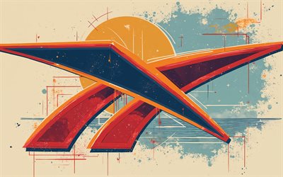 Reebok retro logo, 4k, grunge retro background, OS brands, Reebok abstract logo, retro art, creative, Reebok logo, fashion brands, Reebok