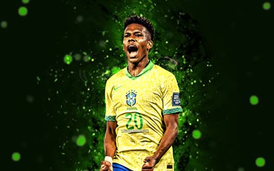 estevao, 4k, أضواء النيون الخضراء, فريق كرة القدم الوطني البرازيلي, conmebol, لاعبي كرة القدم البرازيلي, estevao 4k, كرة القدم, الفرق الوطنية, أمريكا الجنوبية, estevao willian, estevao brazil team