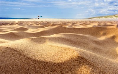 las dunas de arena, cercana, playa, dunas de arena, la playa, la retina
