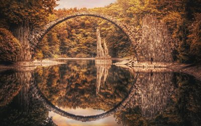 landscape, hdr, arch, the lake, reflection, water, nature
