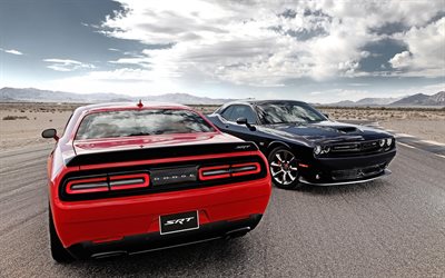left, vehicle, supercharged, srt, dodge challenger, 2015, pair, right