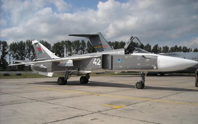 空軍のベラルーシ, 爆撃機, airshow, 最前線, 次へ, su-24, ポーランド, の飛行場