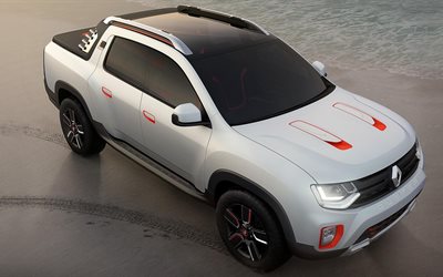 pickup, 2015, renault duster, oroch, concept, white