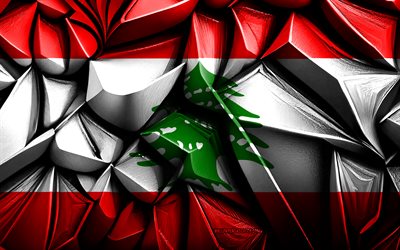 flagge des libanon, 4k, 3d kreative textur, libanon 3d flag, asien, libanon  flagge, 3d  kunst, libanon, flagge der asiatischen länder