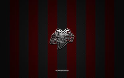 Guelph Storm logo, Canadian hockey team, Canadian Hockey League, CHL, black red carbon background, Guelph Storm emblem, hockey, Guelph Storm, Canada