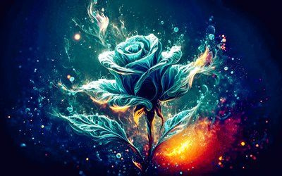 rosa di fumo, rose art, arte creativa, rose, fumo, fiore creativo, sfondo con rosa