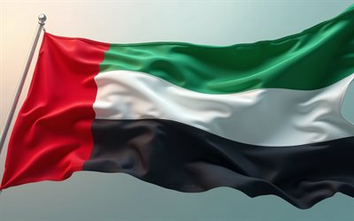 UAE flag, 4k, Flag of the United Arab Emirates, silk texture, United Arab Emirates, UAE, Flag of UAE, United Arab Emirates flag