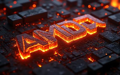 AMD burning logo, Microsoft fire logo, lava, AMD emblem, Microsoft logo, AMD logo, AMD, Advanced Micro Devices, fire art