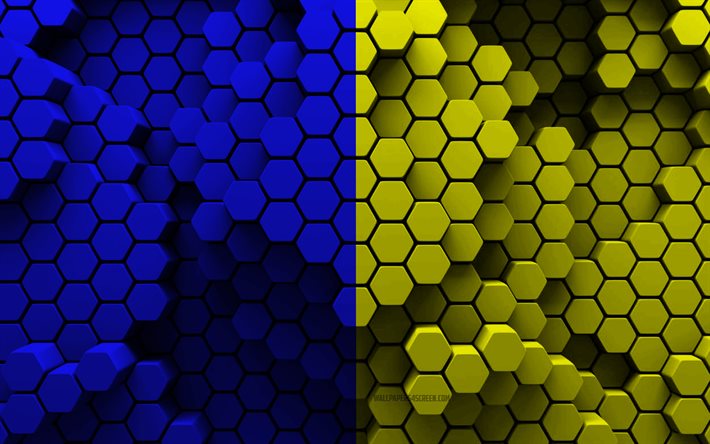 4k, Flag of County Tipperary, Counties of Ireland, 3d hexagon background, Day of County Tipperary, 3d hexagon texture, Tipperary flag, County Tipperary, Tipperary, Ireland
