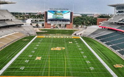 4k, McLane Stadium, inside view, stands, American football field, Waco, Texas, Baylor Bears Stadium, NCAA, Baylor University, USA, Baylor Bears