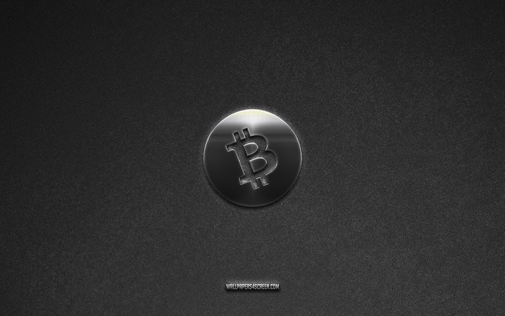 logo bitcoin cash, criptovaluta, sfondo di pietra grigia, emblema bitcoin cash, loghi di criptovaluta, bitcoin cash, segni di criptovaluta, logo in metallo bitcoin cash, texture di pietra