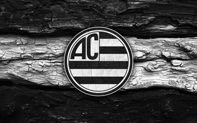 شعار خشبي لنادي أثليتيك, 4k, خلفية خشبية بيضاء وسوداء, الدوري البرازيلي ب, كرة القدم, شعار النادي الرياضي, نادي رياضي, نادي كرة القدم البرازيلي, نادي أتلتيك الرياضي