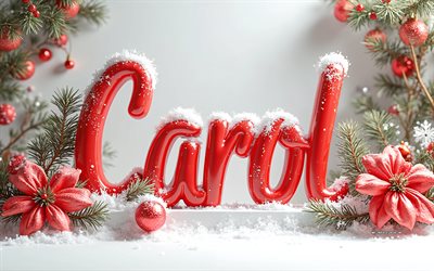 carole, 4k, bonne année carole, joyeux noël chant, paysage d'hiver, neige, concepts de noël, nom de carole, concepts de carole, joyeux noël