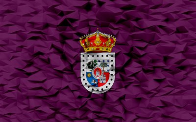 bandeira de sória, 4k, província espanhola, fundo de polígono 3d, textura de polígono 3d, dia de sória, bandeira de soria 3d, símbolos nacionais espanhóis, arte 3d, província de sória, espanha