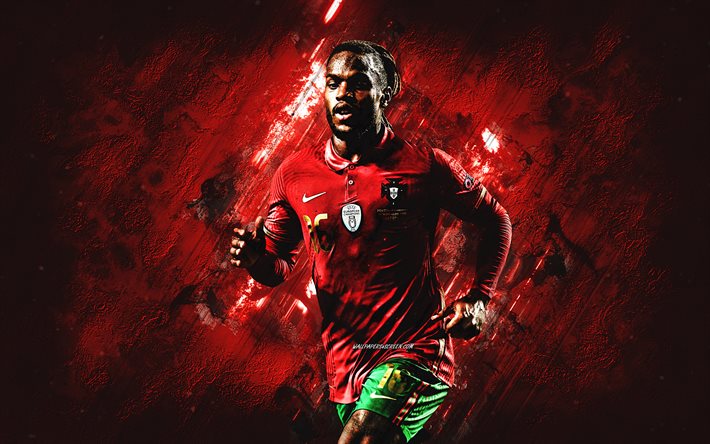 renato sánchez, selección de fútbol de portugal, futbolista portugués, centrocampista, retrato, fondo de piedra roja, portugal, fútbol