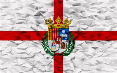 테루엘의 국기, 4k, 스페인 지방, 3d 다각형 배경, 테루엘 깃발, 3d 다각형 텍스처, 테루엘의 날, 3d 테루엘 플래그, 스페인 국가 상징, 3d 아트, 테루엘 지방, 스페인