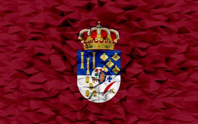 bandeira de salamanca, 4k, província espanhola, fundo de polígono 3d, textura de polígono 3d, dia de salamanca, 3d bandeira de salamanca, símbolos nacionais espanhóis, arte 3d, província de salamanca, espanha