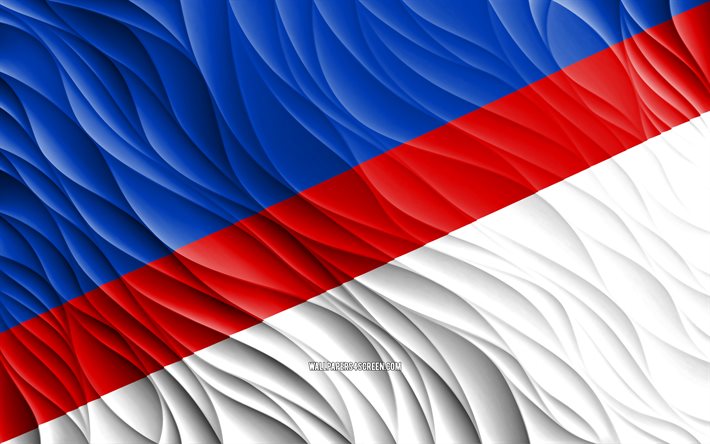 4k, bandeira da conceição, bandeiras 3d onduladas, departamentos paraguaios, dia da conceição, ondas 3d, departamentos do paraguai, conceição, paraguai