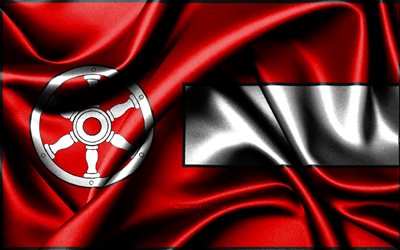 Erfurt flag, 4K, German cities, fabric flags, Day of Erfurt, flag of Erfurt, wavy silk flags, Germany, Cities of Germany, Erfurt