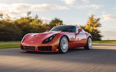 TVR Sagaris, 4k, highway, 2005 cars, supercars, Red TVR Sagaris, 2005 TVR Sagaris, british cars, TVR