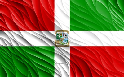 4k, Paraguari flag, wavy 3D flags, paraguayan departments, flag of Paraguari, Day of Paraguari, 3D waves, Departments of Paraguay, Paraguari, Paraguay