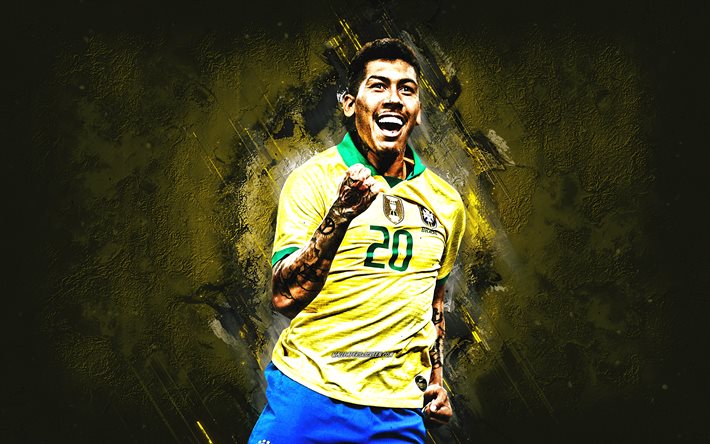 روبرتو فيرمينو, منتخب البرازيل لكرة القدم, لَوحَة, لاعب كرة قدم برازيلي, لاعب خط الوسط, الحجر الأصفر الخلفية, البرازيل, كرة القدم