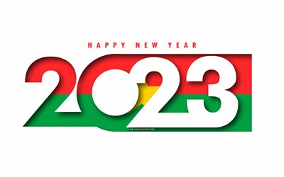 2023년 새해 복 많이 받으세요 부르키나파소, 흰 배경, 부키 나 파소, 최소한의 예술, 2023년 부르키나파소 개념, 부르키나파소 2023, 2023년 부르키나파소 배경, 2023 새해 복 많이 받으세요 부르키나 파소