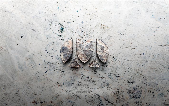 logo de pierre de renren, 4k, fond de pierre, logo renren 3d, marques, créatif, logo renren, grunge art, renren