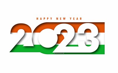 feliz año nuevo 2023 níger, fondo blanco, níger, arte mínimo, conceptos de níger 2023, níger 2023, fondo de níger 2023, 2023 feliz año nuevo níger