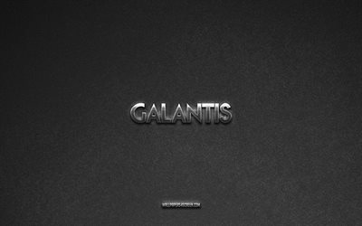 Galantis logo, brands, gray stone background, Galantis emblem, popular logos, Galantis, metal signs, Galantis metal logo, stone texture