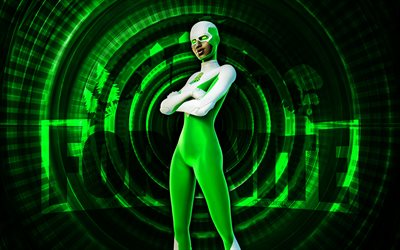 contragolpe fortnite, 4k, fondo espiral verde, fortnite, creativo, piel de reacción, piel de contragolpe de fortnite, reacción, personajes fortnite