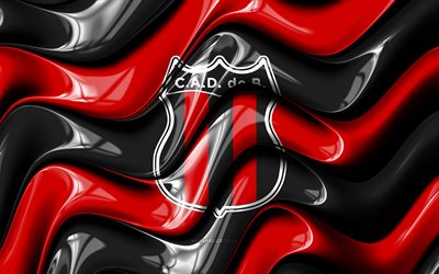 logo 3d des défenseurs de belgrano, 4k, vagues 3d rouges noires, primera nationale, football, drapeau des défenseurs de belgrano, créatif, logo des défenseurs de belgrano, défenseurs de belgrano, club de football argentin, defensores belgrano fc