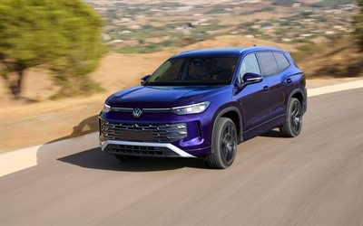 2026년, 폭스바겐 타이론, 4k, 정면도, 외부, 파란색 폭스바겐 타이론, 신형 폭스바겐 타이론 2026, 독일 자동차, 폭스바겐