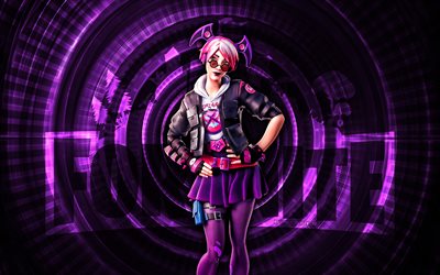 callisto fortnite, 4k, sfondo a spirale viola, fortnite, creativo, pelle di callisto, skin callisto di fortnite, callisto, personaggi di fortnite