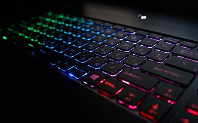 farbige tastatur, lichter, moderne technik