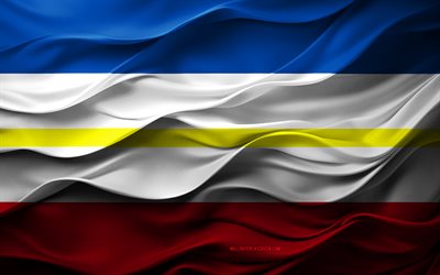 4k, mecklenburg vorpommern, tysklands stater, 3d mecklenburg vorpommern flagga, tyskland, mecklenburg vorpommern flagga, 3d  konsistens, tyska nationella symboler, 3d  konst