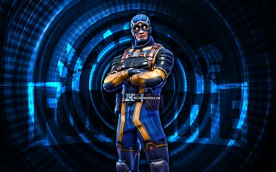 Axiom Fortnite, 4k, blue spiral background, Fortnite, creative, Axiom Skin, Fortnite Axiom Skin, Axiom, Fortnite characters